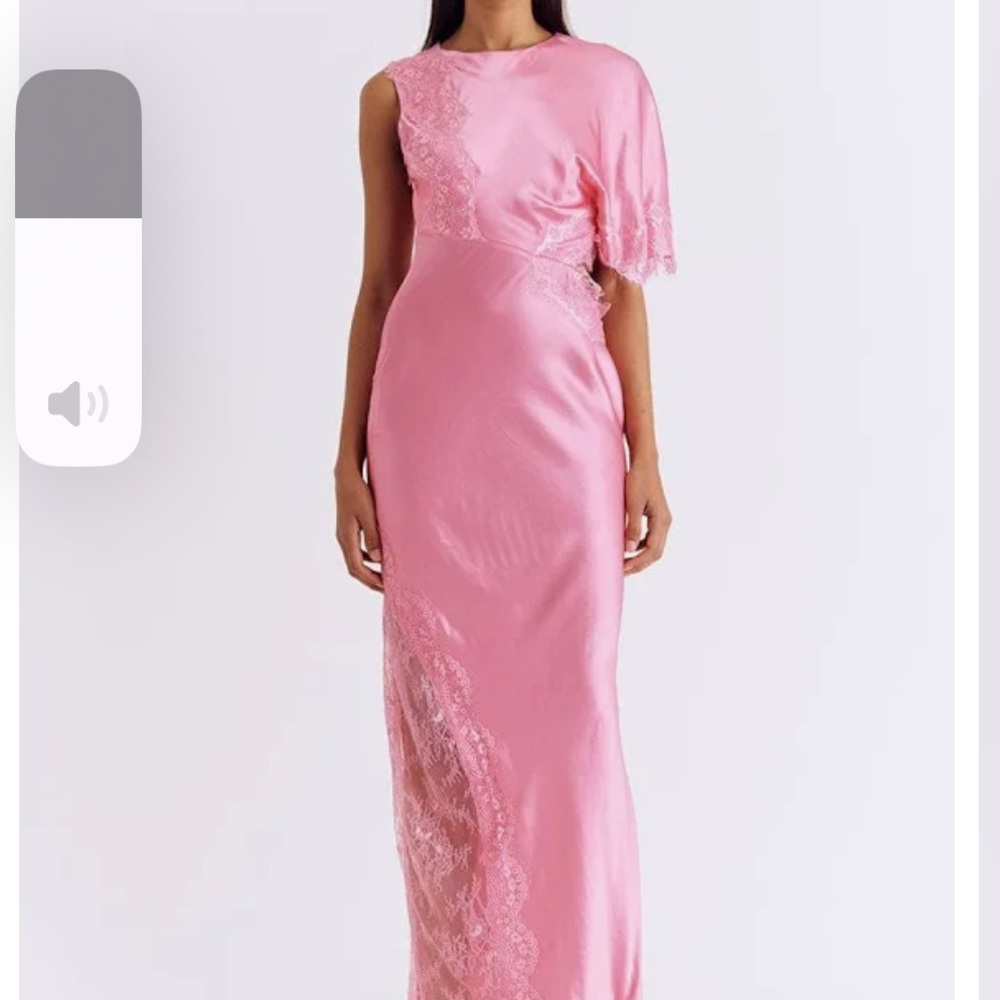 Pink One Shoulder Gown for Wedding Guest